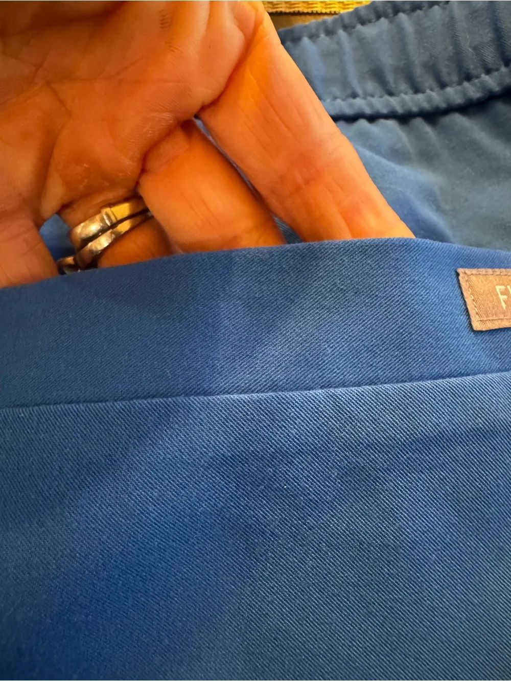 Men's FIGS royal blue jogger scrub pants, elastic waistband multiple pockets, M.